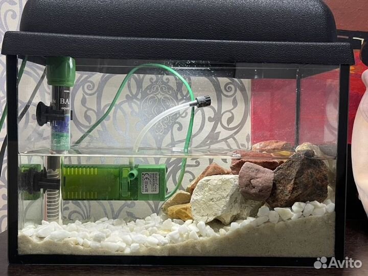 Аквариум 10 литров фильтр нагреватель грунт