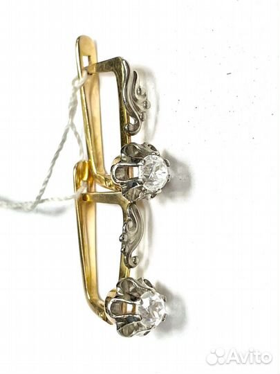 Золотые серьги с фианитами