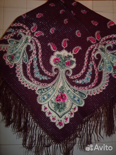 Платок павловопосадский + шерстяной СССР