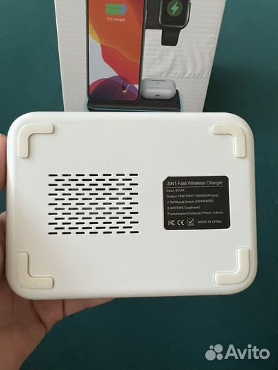 Быстрая беспроводная зарядная станция 3в1 15W