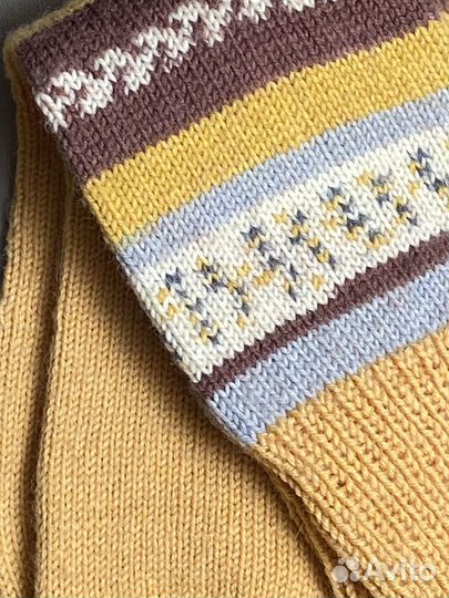 Вязаные носки высокие шерсть