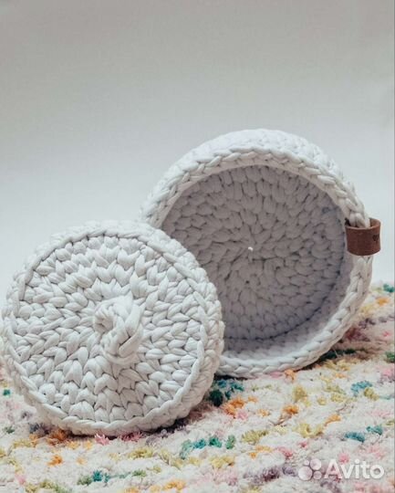 Корзинка из трикотажной пряжи