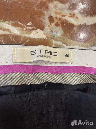 Хлопковые брюки длины 7/8 Etro оригинал