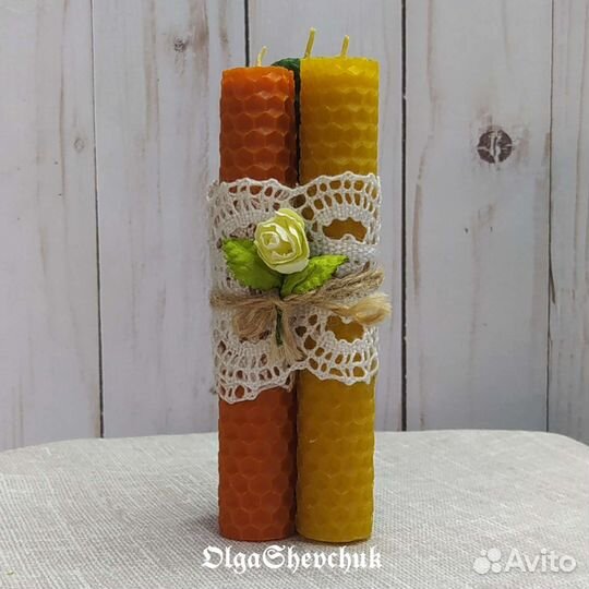 Свечи медовые восковые ручной работы