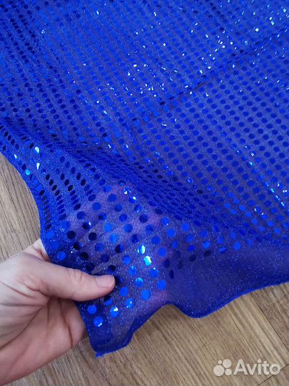 Ткань Сетка с пайетками монетка электрик