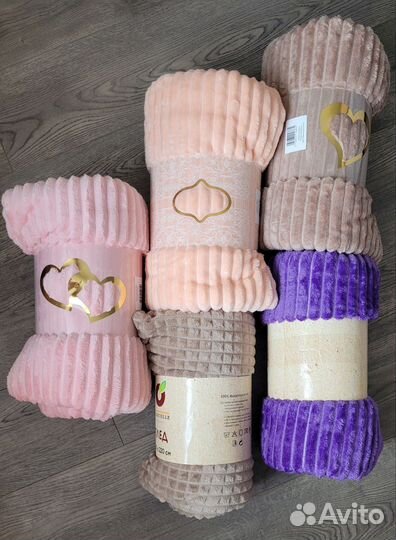 Плед 200х220 полоска, кубик