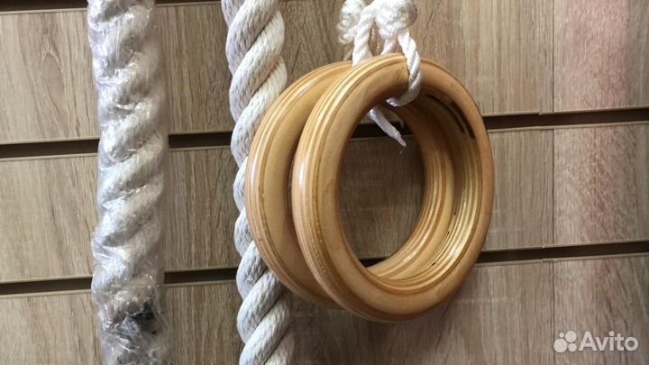 Кольца гимнастические деревянные детские