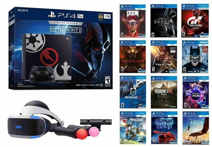 PS4 шлем очки VR полный комплект