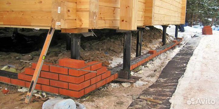 Фундамент свайно- ростверковый. Строительство