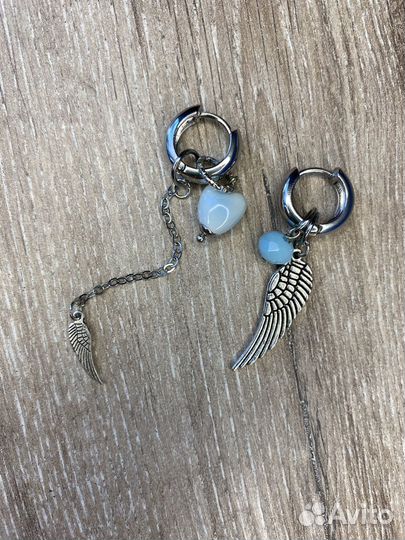 Серьги конго с подвесками