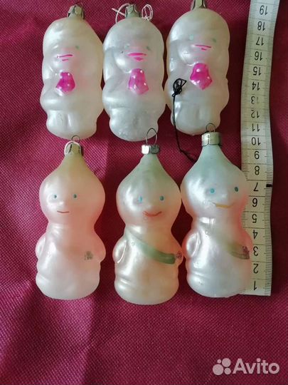 Елочные игрушки мат стекло винтаж