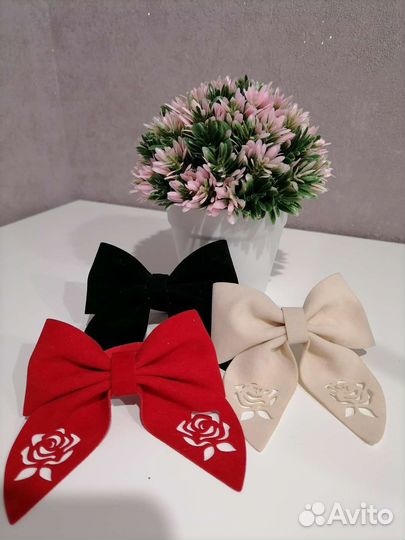 Бантики из замши