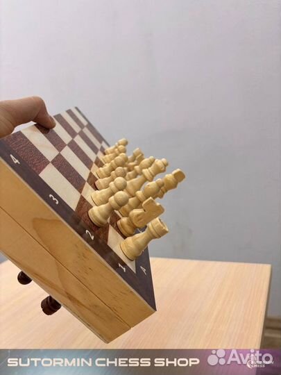 Черная магнитная шахматная доска 34х34 см