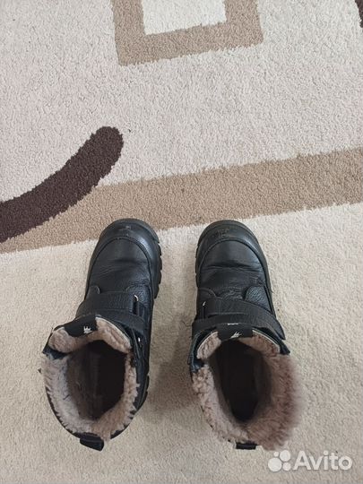 Зимние ботинки детские из натуральной кожи, р.34