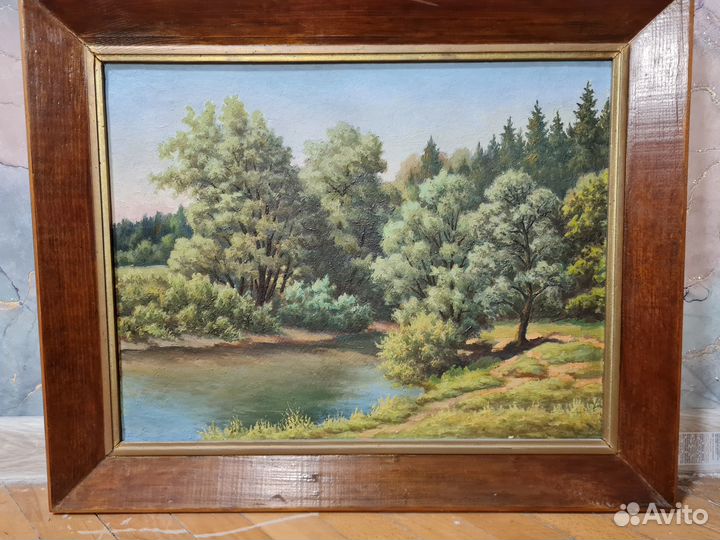 Картины маслом на картоне в багетах; репродукции