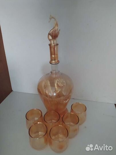 Графин лебедь и 6 стопок