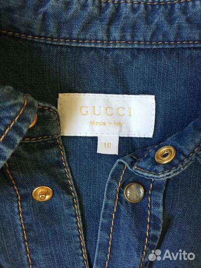 Gucci рубашка джинсовая 10 лет