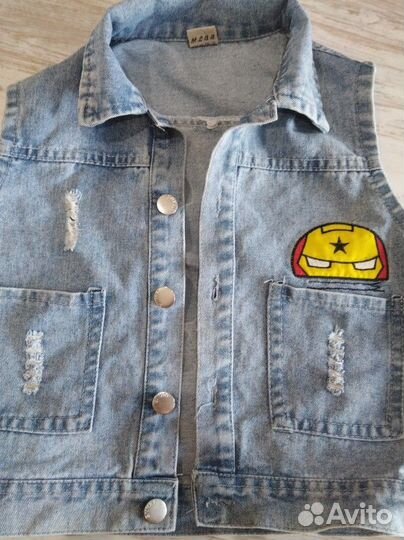 Джинсовая жилетка детская 110см