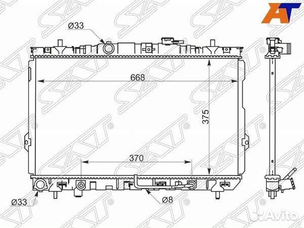Радиатор hyundai elantra 1.6/2.0/2.0D 00- (трубч