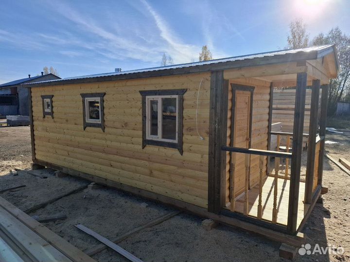 Мобильная перевозная каркасная баня