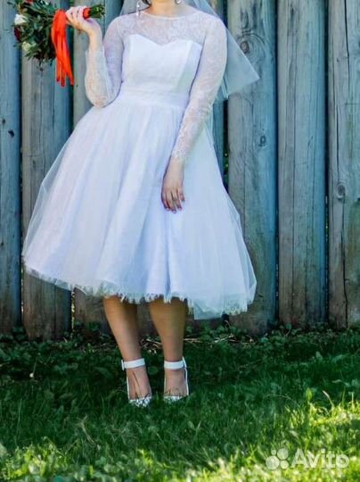 Свадебное платье 46 48 короткое