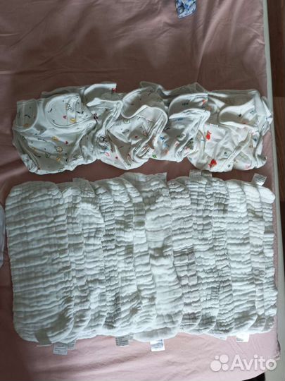 Многоразовые подгузники новые, вкладыши