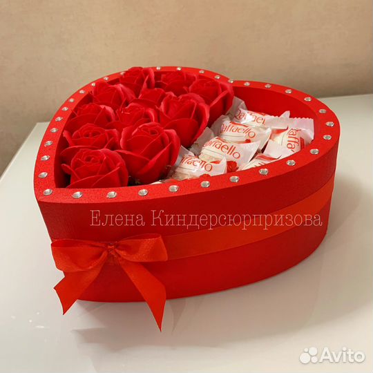 Букет сердце из Рафаэлло