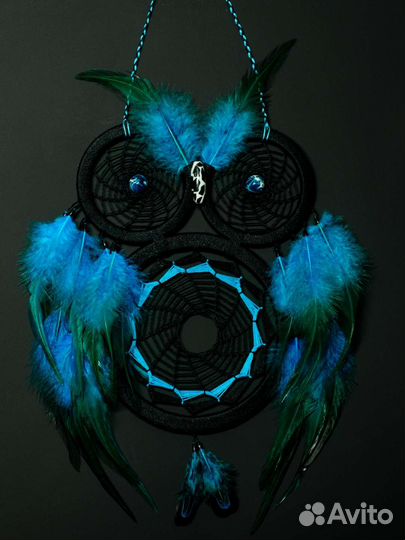 Ловец снов. Коралловый, зелёный, голубой, черный