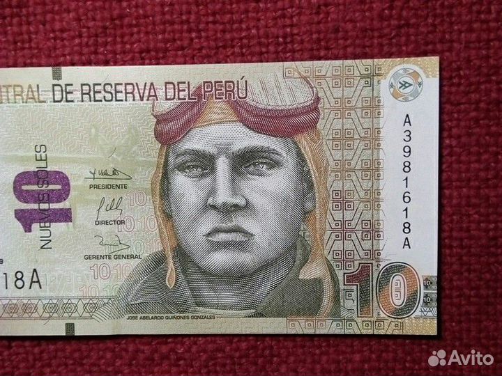 Банкнота 10 nuevos soles 2009 г(пресс) Перу