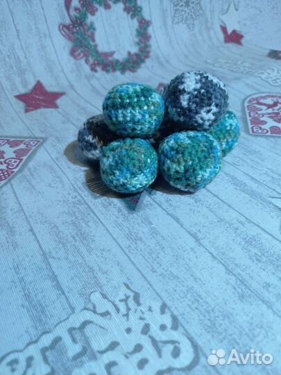 Набор мячиков вязаных hand made с кошачьей мятой