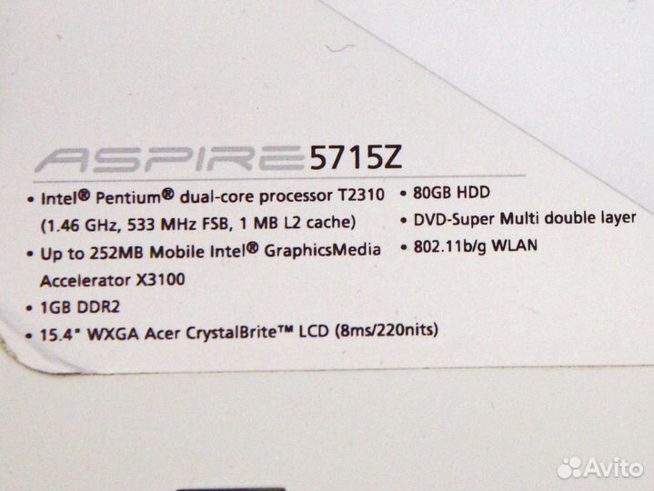 Acer aspire 5715z
