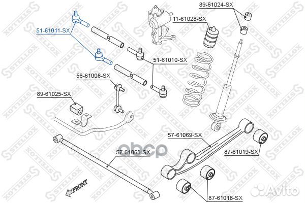 51-61011-SX наконечник рулевой левый Suzuki Ji