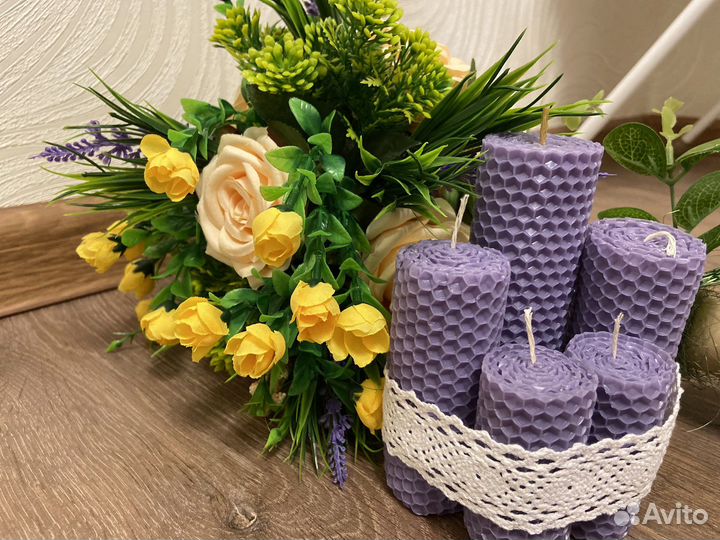 Свечи из вощины набор семейный очаг