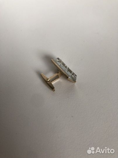 Запонки винтажные с прозрачными вставками СССР