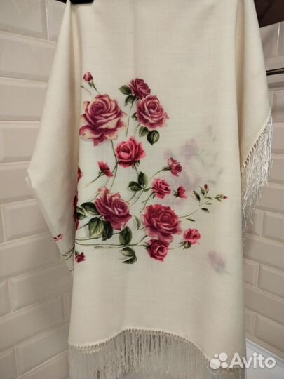 Павловопосадский платок шерсть 146х146