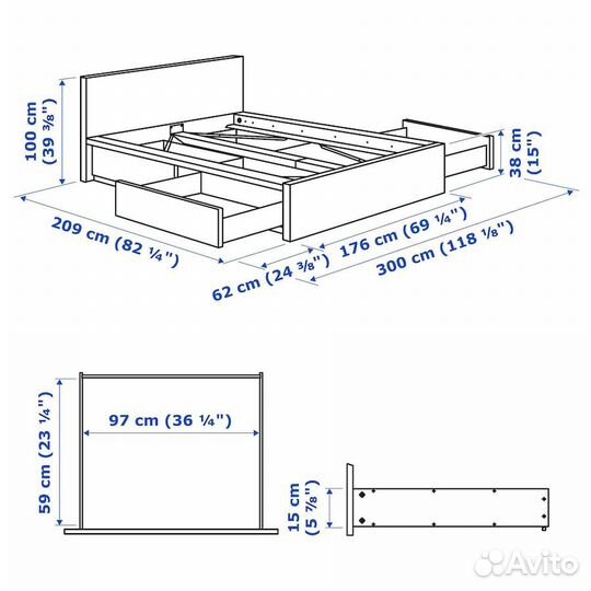 Кровать IKEA malm 160 200