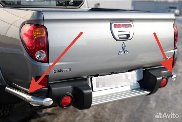 Защита на задний бампер Mitsubishi L200 2013-2016