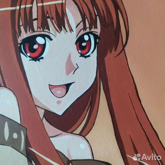 Картина маслом Аниме на Заказ Девушка Волчица