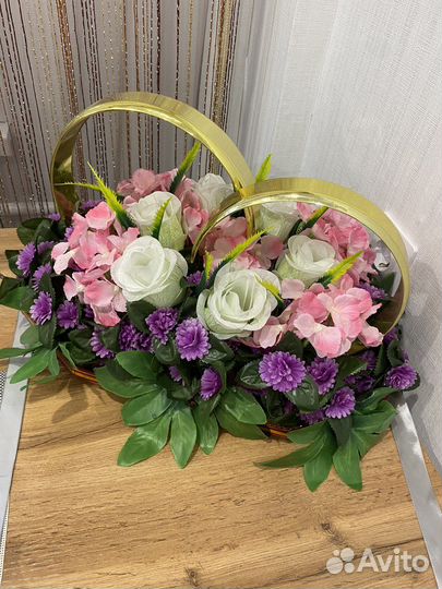 Кольца свадебные на машину, свадебное украшение