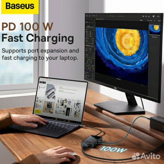 USB хаб 5-in-1 Baseus 5-Port Hub Type-C 4K/60Hz