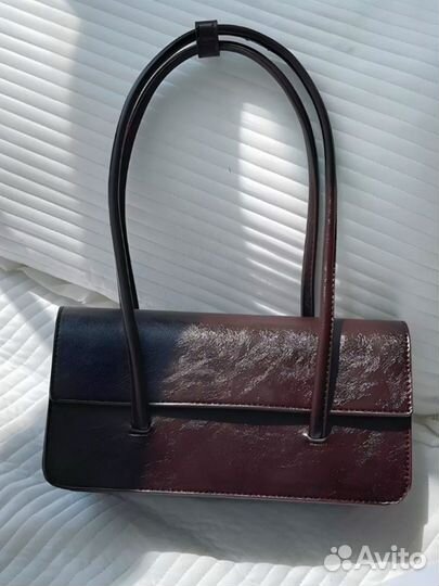 Сумка багет шоколад винтаж