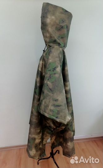 Накидка Пончо Дождевик мох мультикам цифра