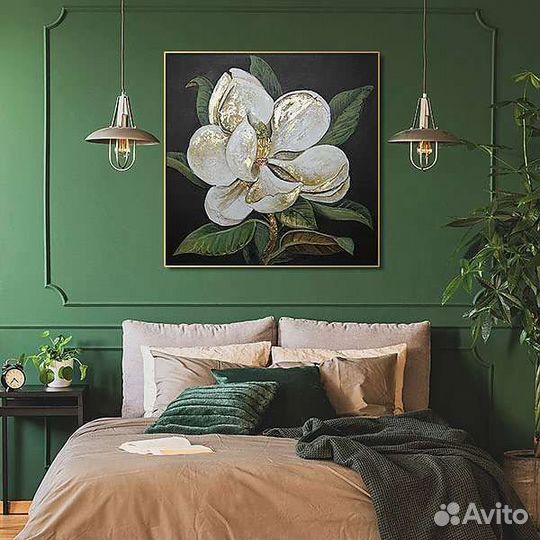 Картина маслом Цветы Магнолия Купить в Москве