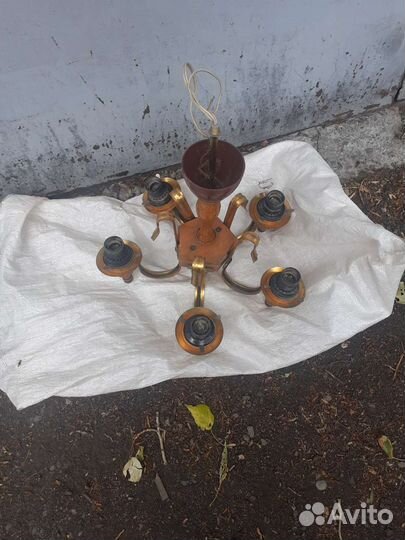 Люстра винтаж СССР дерево