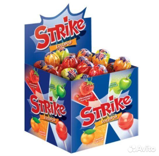 Карамель на палочке Strike Ассорти 11,3г