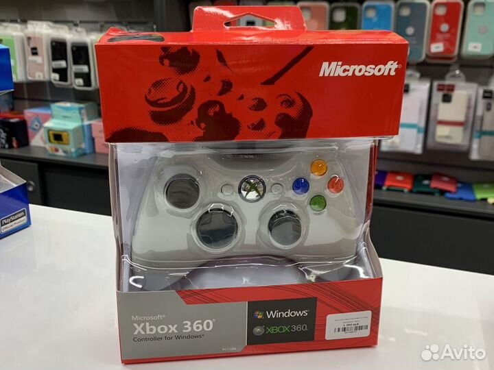 Джойстик xbox 360 проводной белый 3