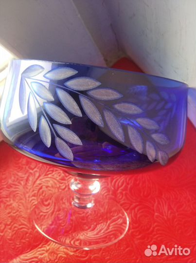 Ваза конфетница СССР синяя