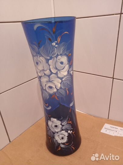 Ваза стекло роспись 40 см