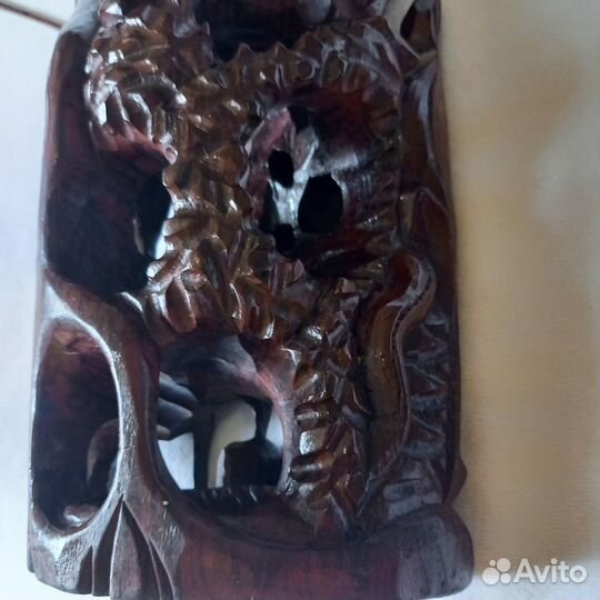 Статуэтка Старик и море дерево резьба ручная 40см