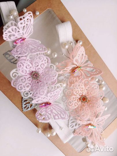 Ажурные повязки на голову для малышей